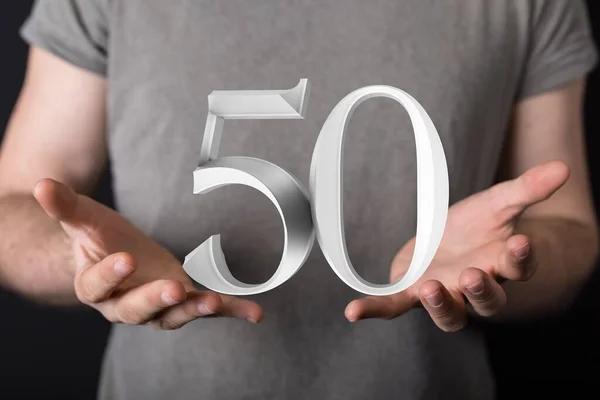 50 Anniversary 3d numbers. Poster template for Celebrating 50 anniversary event part