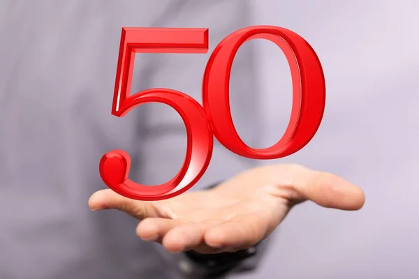 50 Anniversary 3d numbers. Poster template for Celebrating 50 anniversary event part