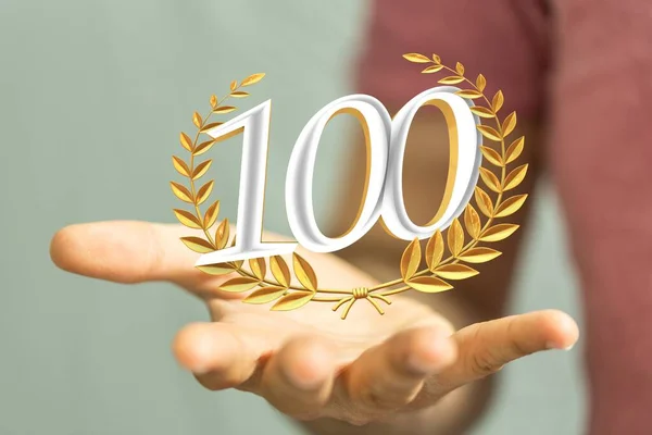 100 Éves Jubileumi Logotípus Elegáns Celebratio — Stock Fotó