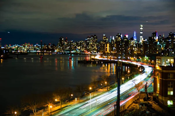 Gyönyörű Kilátás Város Fényeire Éjszaka — Stock Fotó