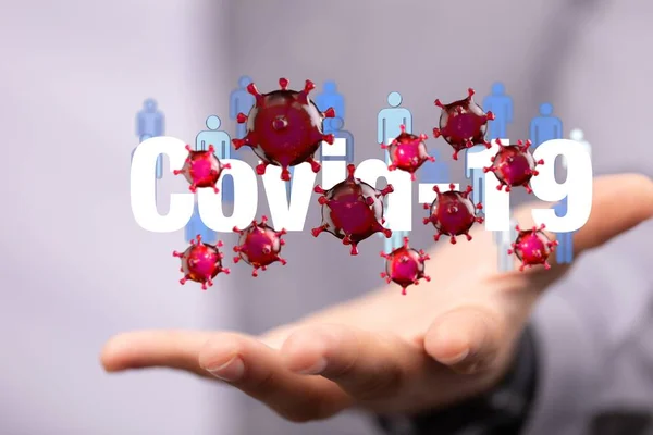 코로나 바이러스 코로나 바이러스 사람들은 코로나 바이러스에 — 스톡 사진
