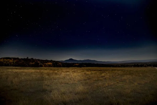 Ett Vackert Nattlandskap Vid Ghost Ranch Abiquiu New Mexico — Stockfoto