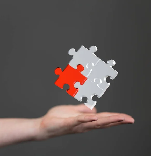 Puzzle Hand Solution Concept Busines — Stock Photo, Image