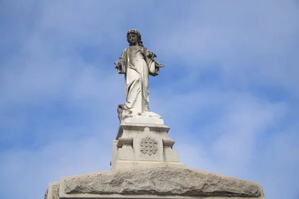 Uma Estátua Histórica Edifício Nova Orleães Com Belo Céu Fundo — Fotografia de Stock