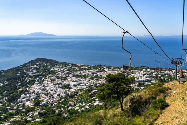 Panoramiczne Ujęcie Wyspy Capri Ischii Wysp Phlegraean Oglądane Monte Solaro — Zdjęcie stockowe