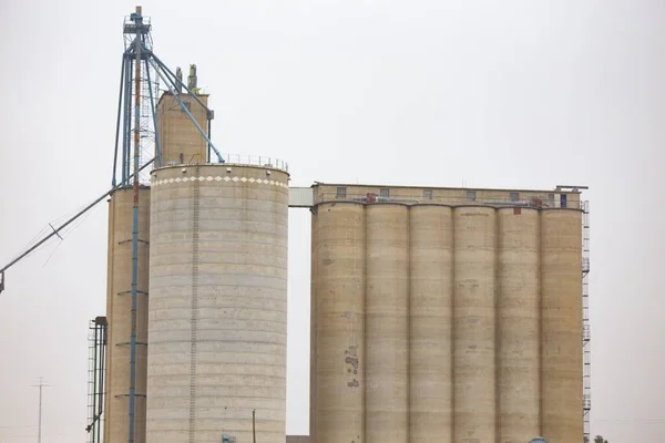 Les Élévateurs Grains Dans Les Terres Agricoles Colorado Kansas Oklahoma — Photo