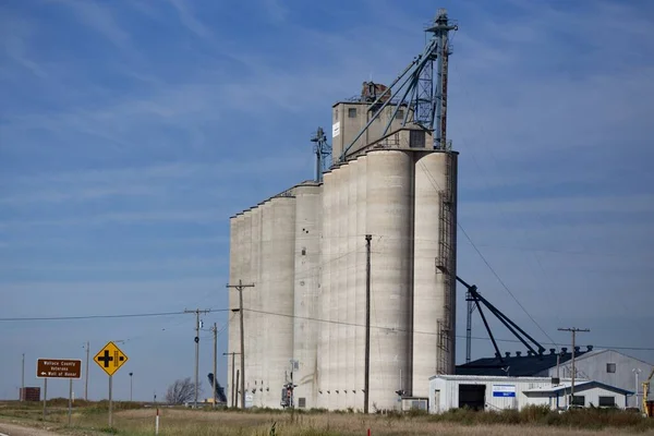 Gli Ascensori Grano Nei Terreni Agricoli Colorado Kansas Oklahoma Missouri — Foto Stock