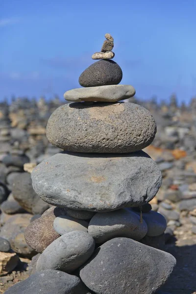 Vertical Shot Pebbles Placed One Another — Stock Photo, Image