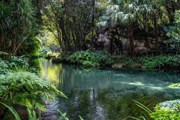 Los Árboles Agua Jardín Inglés Caserta Palacio Real Italia — Foto de Stock