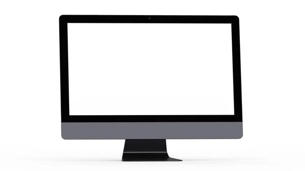 Platt Skärm Vit Skärm Dator Display Digital Bredbild Och Smal — Stockfoto