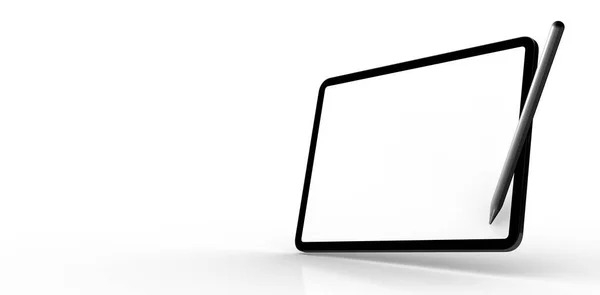 タブレットPcコンピュータデバイスモバイル隔離された背景3D — ストック写真
