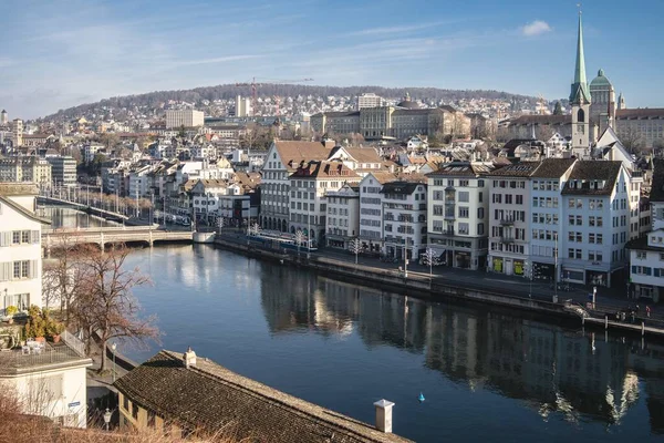 Zuri Switzerland Şubat 2020 Zürih Eski Kenti Nin Klasik Mimarisi — Stok fotoğraf