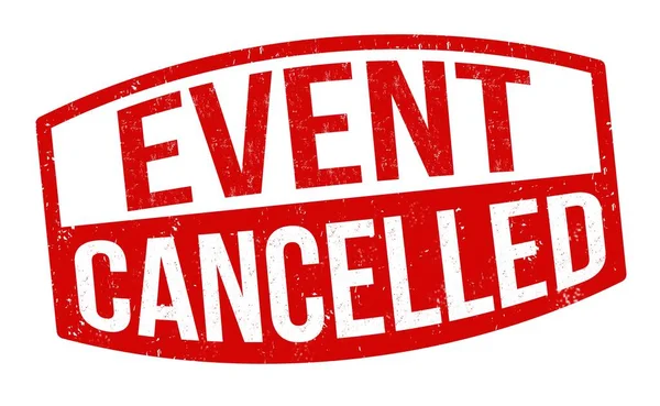 Illustration Red Event Cancelled Sign White Background — Stock Photo, Image