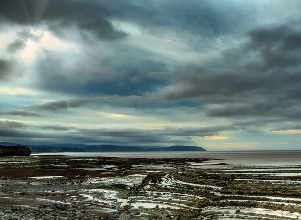 Flygbild Den Vackra Kilve Beach Molnig Himmel — Stockfoto