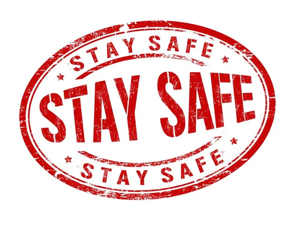 Illustration Red Text Stay Safe Written White Background Covid — Stock Photo, Image