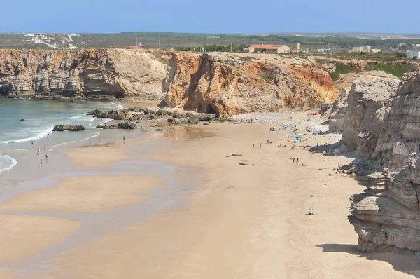 Skały Piasek Plaży Sagres Portugalia — Zdjęcie stockowe