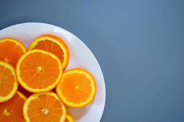 Oranges Plate Sunny Day Vitamin Bomb — Stock Photo, Image