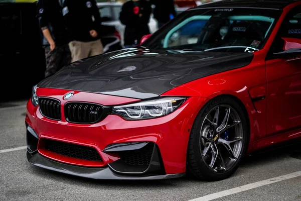 Los Ángeles Estados Unidos Sep 2019 Bmw Modificado Rojo Con — Foto de Stock