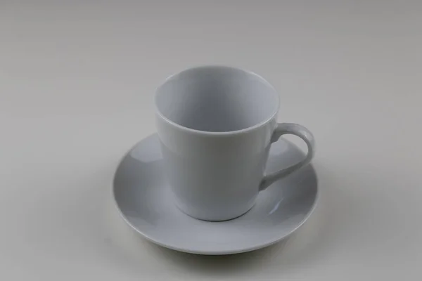 Une Tasse Blanche Isolée Sur Fond Blanc — Photo