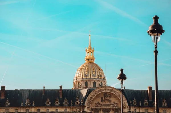 Καταπληκτική Αρχιτεκτονική Του Les Invalides Στο Παρίσι Μπλε Του Ουρανού — Φωτογραφία Αρχείου