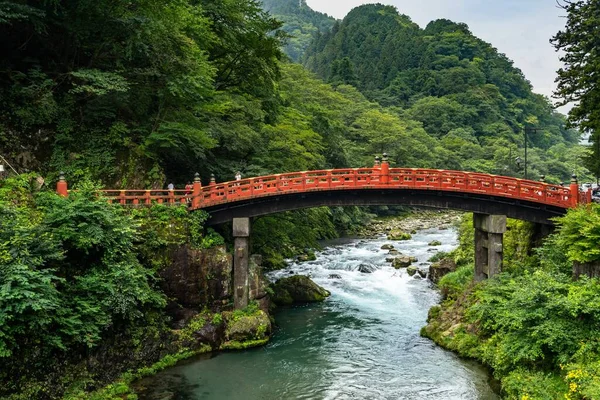 Vacker Utsikt Över Shinkyo Bron Vid Ingången Till Nikkos Helgedom — Stockfoto