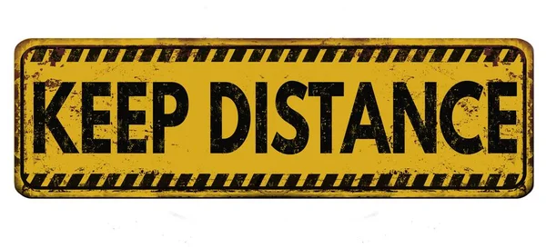 Cartello Con Testo Avvertimento Keep Distance — Foto Stock