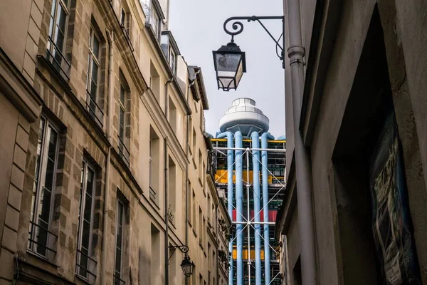 Чудовий Знімок Центру Жоржа Помпіду Парижі Франція Оточений Будівлями — стокове фото