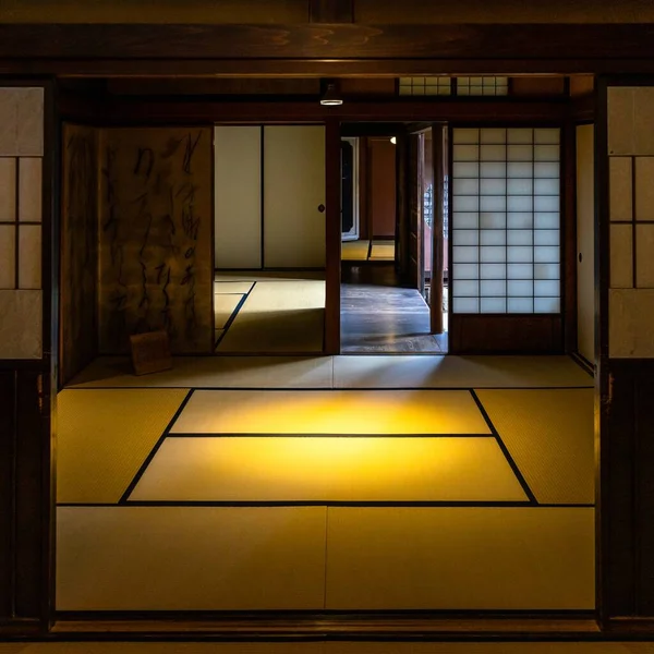 Japonya Takayama Işıklarla Çevrili Tipik Bir Japon Evinin Içi — Stok fotoğraf