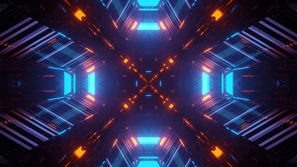 Eine Grafische Illustration Von Blauen Und Orangen Laserlichtern Perfekt Für — Stockfoto