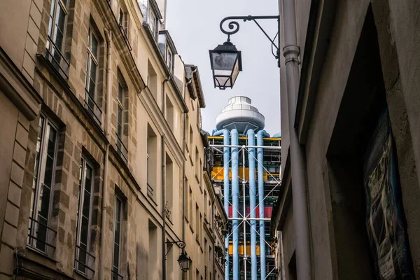 Vacker Bild Centre Georges Pompidou Paris Frankrike Omgiven Byggnader — Stockfoto