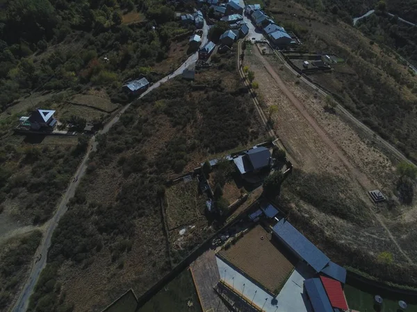 Luftaufnahme Acebo San Miguel Leon Spanien Jakobsweg Drohnenfoto — Stockfoto