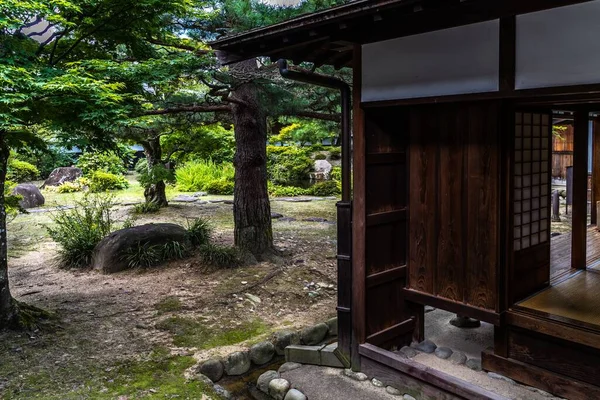 Egy Gyönyörű Faház Erdő Közepén Elfogták Takayama Jinya Japán — Stock Fotó