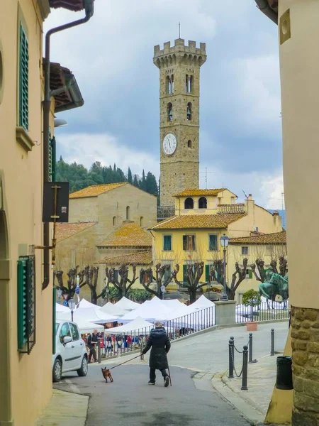 Italia Italia 2018 Gente Calle Fiesole Pueblo Toscana Florencia Italia — Foto de Stock