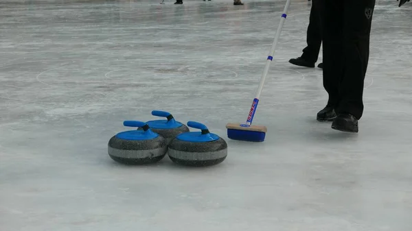 Kanderstegg Switzerland Feb 2020 Curling Match 가지고 — 스톡 사진