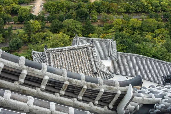 Una Vista Panorámica Los Terrenos Del Castillo Himeji Con Ciudad — Foto de Stock