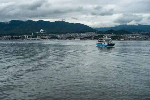 Ferry Boat Sailing Hiroshima Bay Connecting Miyajima Island Itsukushima Mainland — Stock Photo, Image