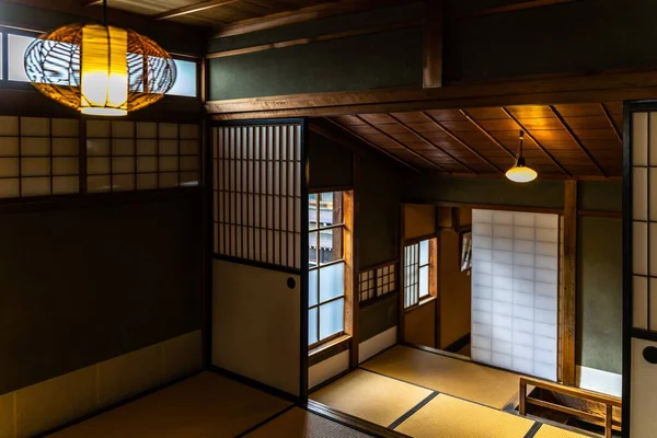 Интерьер Типичного Японского Дома Окружении Огней Такаяме Японии — стоковое фото