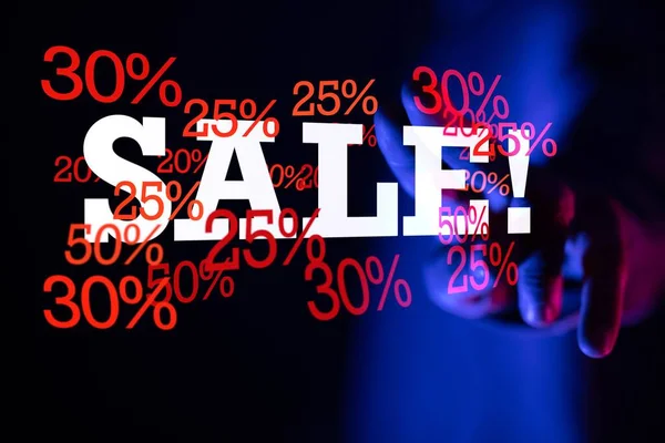 Sale Digital Percent Hand — Stock Photo, Image