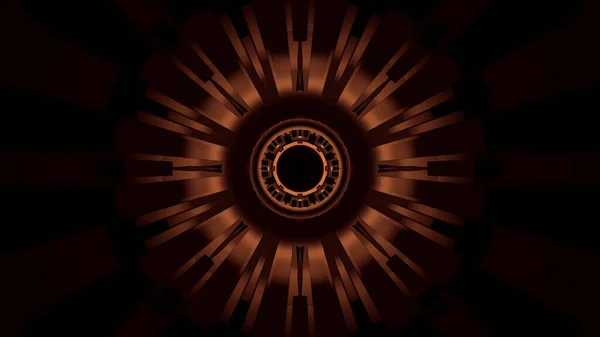 Eine Kosmische Umgebung Mit Einem Braunen Lichterkreis Vor Schwarzem Hintergrund — Stockfoto