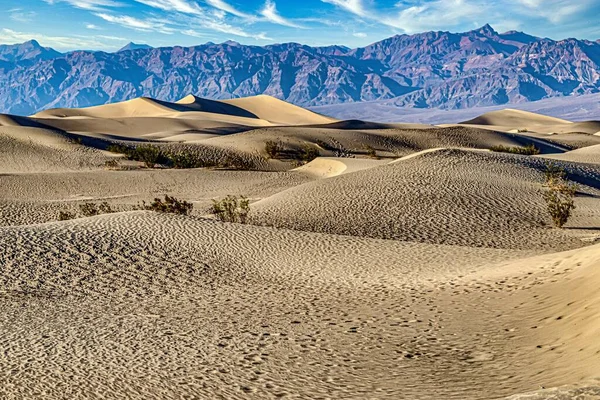 Прекрасный Снимок Песчаных Дюн Мескит Флэт Национальном Парке Долина Смерти — стоковое фото