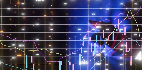 ビジネス インテリジェンス グラフ株式取引 投資ダッシュボード — ストック写真