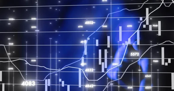 Inteligência Negócios Diagrama Gráfico Negociação Ações Painel Investimento — Fotografia de Stock