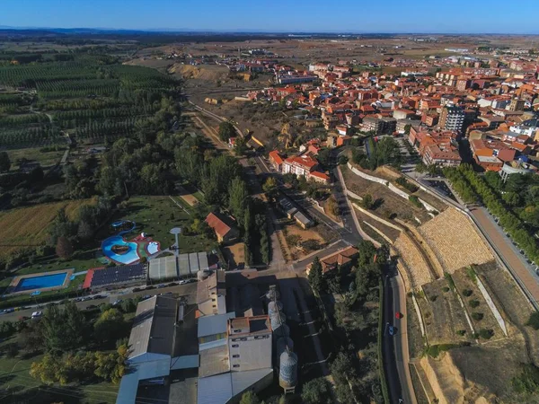 Vue Aérienne Benavente Village Zamora Espagne Photo Drone — Photo