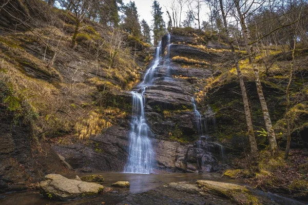 Uma Cachoeira Floresta Otzarreta País Basco — Fotografia de Stock