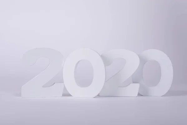 2020 Fehér Száma Szilveszter — Stock Fotó