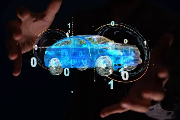 Технологія Цифрових Автомобілів Розумна Віртуальній Кімнаті — стокове фото