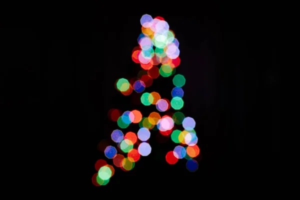 Tiro Desfocado Luzes Natal — Fotografia de Stock