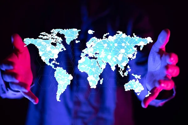 Rede Global Intercâmbio Dados Todo Mundo — Fotografia de Stock