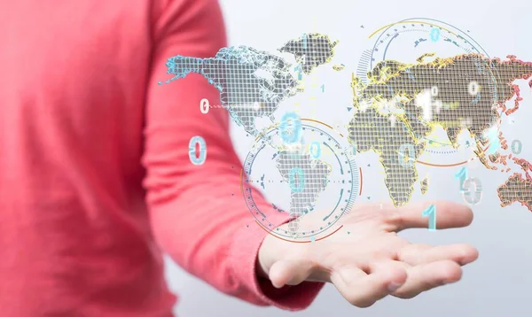 Globale Netzwerkverbindung Zusammensetzung Der Weltkarte — Stockfoto