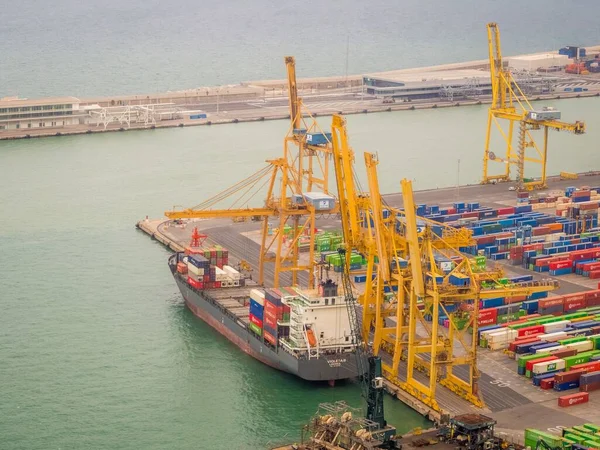 Barcelona Spain Aug 2018 Top View Industrial Port Barcelona One — Stock Photo, Image